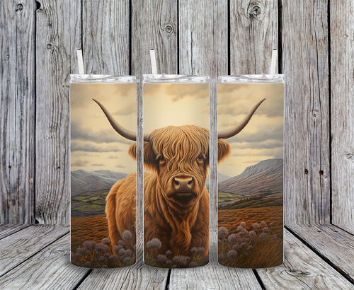 20 oz skinny tumbler cow14