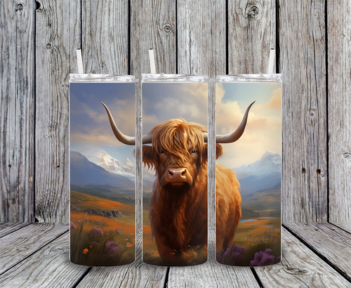 20 oz skinny tumbler cow16