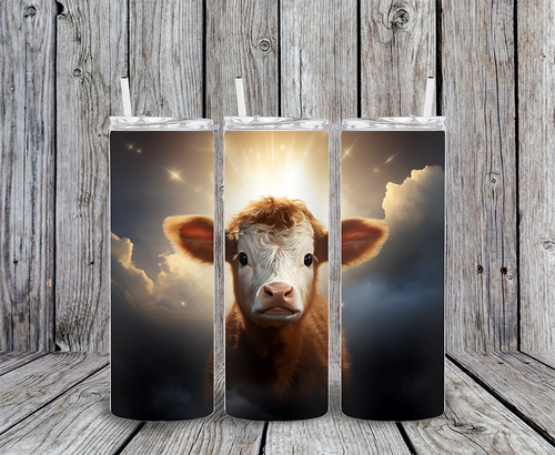 20 oz skinny tumbler cow23