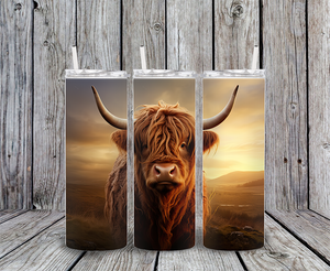 20 oz skinny tumbler cow29