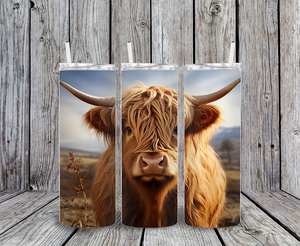 20 oz skinny tumbler cow38