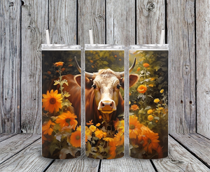 20 oz skinny tumbler cow43