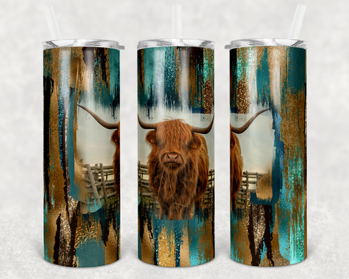 20 oz skinny tumbler cow45