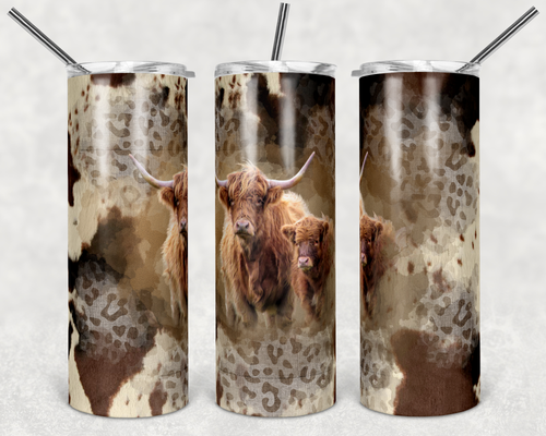 20 oz skinny tumbler cow46