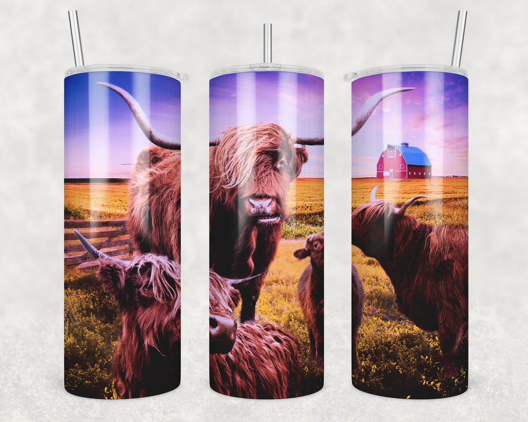 20 oz skinny tumbler cow51