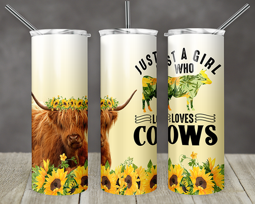 20 oz skinny tumbler cow53