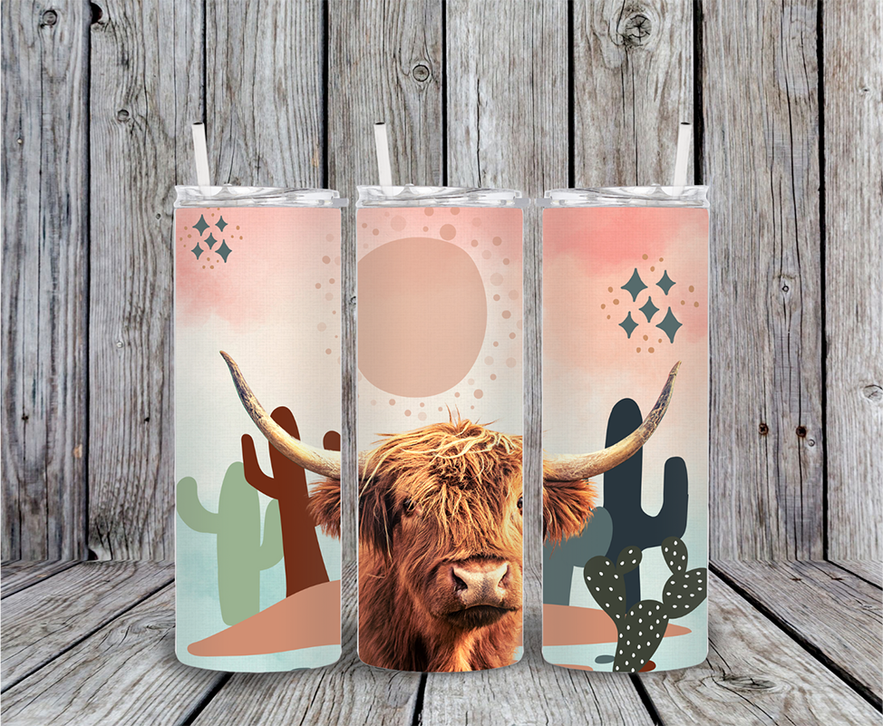 20 oz skinny tumbler cow57