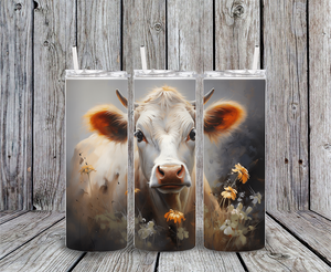 20 oz skinny tumbler cow6