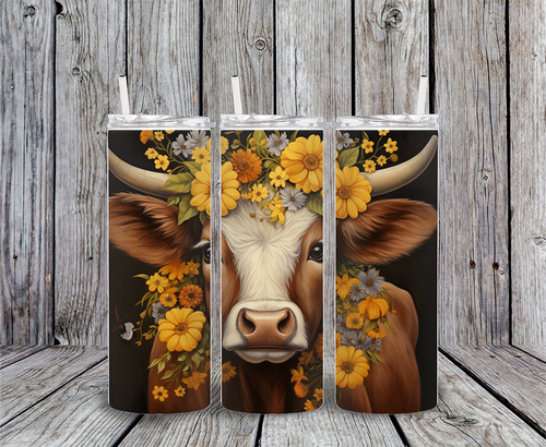 20 oz skinny tumbler cow7