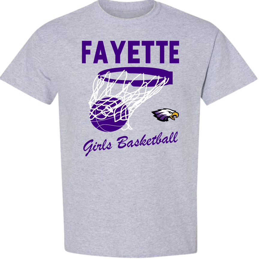 Fayette Girls Basketball Spirit Pack 2025-Grey with purple design